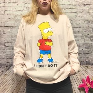 ‼️SIMPSONS BART “I didn’t do it” Loose fit Long Sleeve T Large‼️